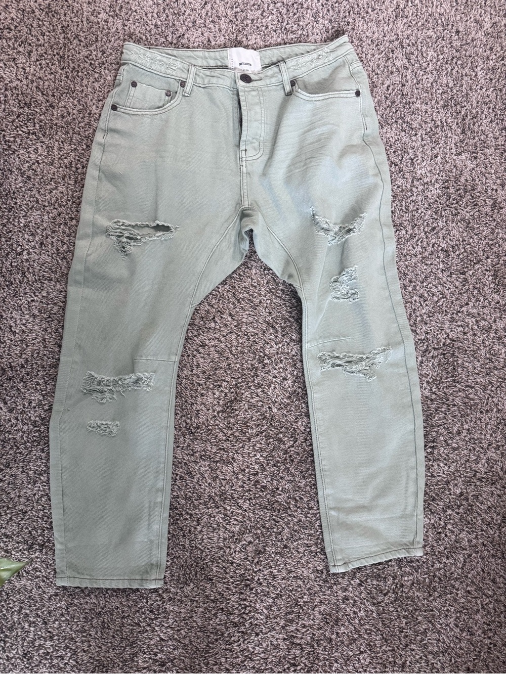 One Teaspoon Faded Khaki High-Rise Jeans